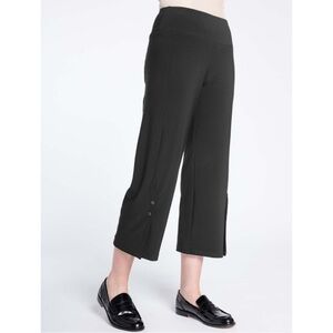 Sympli Icon Cocktail Pant Black Size 12 Cropped Wide Leg Pull On Stretchy